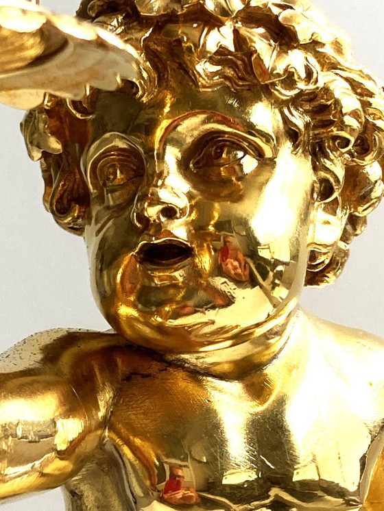 Image 1 of Atypische Skulptur Junger Satyr Fackelträger Bronze vergoldet nach Clodion Statue Kunst
