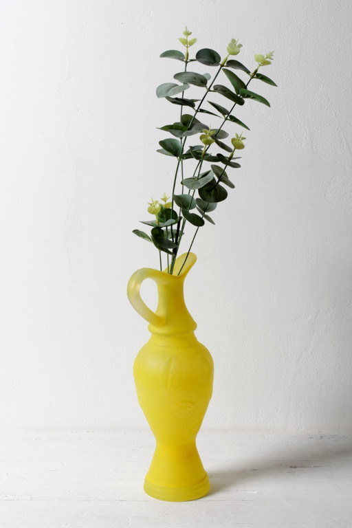 Mid-Century Glass Lemon Patterned Yellow Jug / Limoncello Carafe / Italy / 1980s – glazen karaffen (photo 2 of 11)