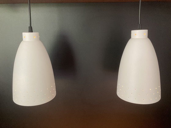 Image 1 of 2x Philips vintage hanglampen jaren 50/60
