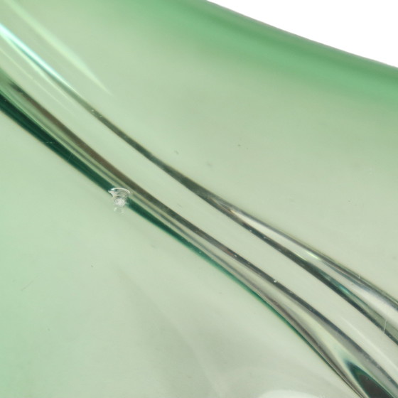 Image 1 of Coupe en cristal vert Val Saint Lambert