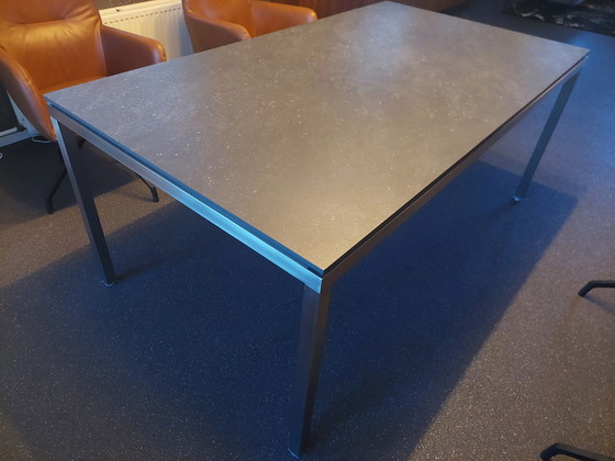 Image 1 of Table de salle à manger vintage avec plateau en céramique