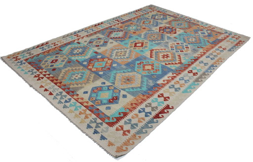 Originele oude stijl Kelim Afghan 291 X 204 Cm Top staat