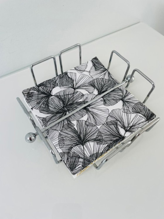 Image 1 of Retro chrome napkin holder with weight