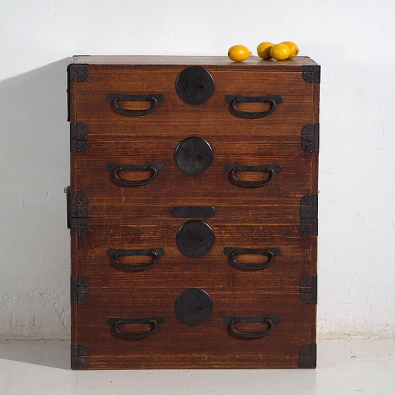 Antique Tansu Japanese chest of drawers - Meiji / Taishō period (c. ) #43 – Iron (photo 4 of 40)