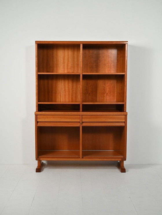 Image 1 of Scandinavian bookcase with sideboard and open shelves, 40s/50s