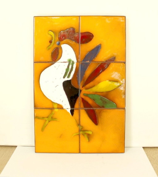 Piastrella da rivestimento Bückeburg Keramik 'Gallo' Helge Pfaff, anni '60 – wanddecoratie, Ceramic