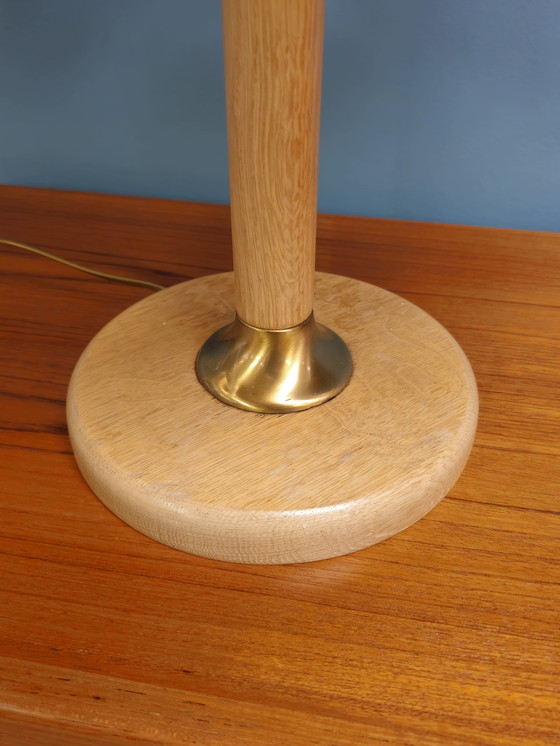 Image 1 of Vintage Table Lamp Desk Lamp Wood Glass Brass