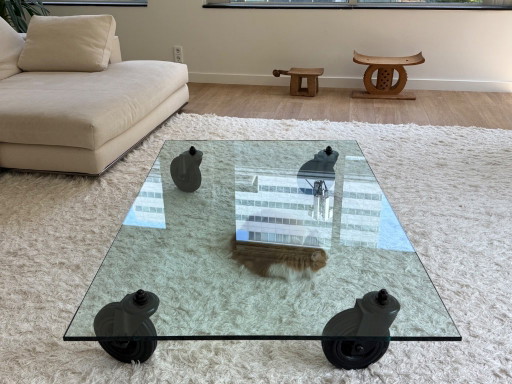 Table basse originale FontanaArte Tavolo con Ruote par Gae Aulenti