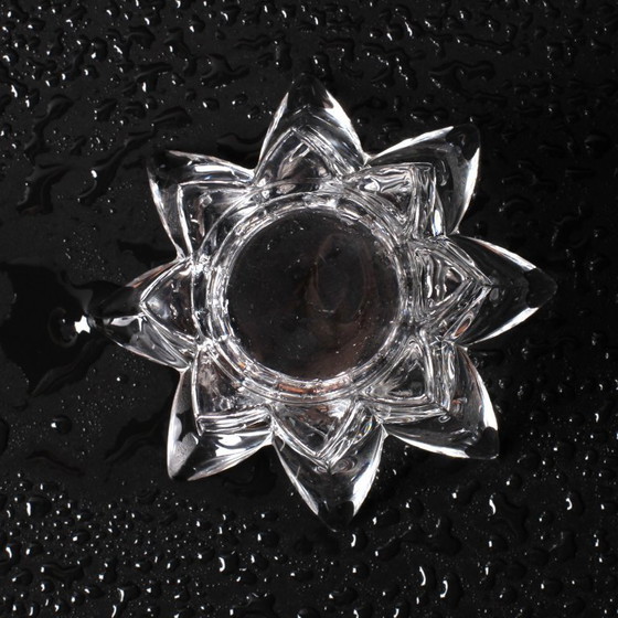 Image 1 of Vintage Royal Crystal Rock Laurus votiefkaarsenhouder: Italiaans loodkristal / jaren 1990