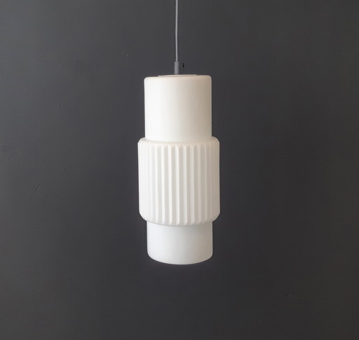 Lampada a sospensione vintage in vetro smerigliato, lampada MCM, lampada da corridoio minimalista