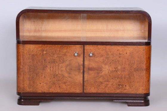 Vitrina Art Déco restaurada, de roble, arce y cristal, pulida, checa, década de 1930. – Armarios, Glass, Wood (photo 4 of 14)