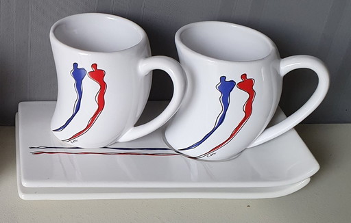 2x Tasse und Untertasse von Corry Ammerlaan Van Niekerk