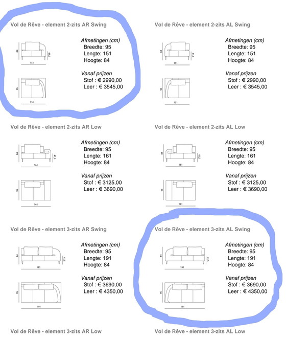 Image 1 of Divano 6 posti in pelle Leolux Vol de Reve