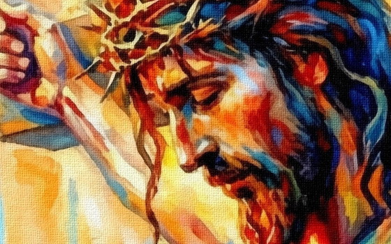 Image 1 of The Grace of Jesus Christ / Impressionist painting (60x60 cm)