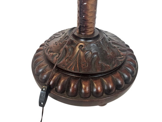 Image 1 of Lámpara de palmera de mediados de siglo, madera, Italia, años 50