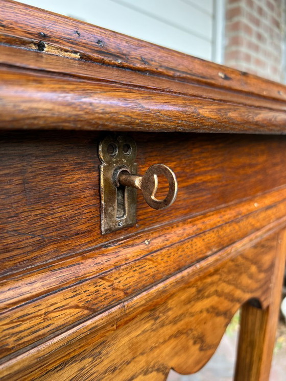 Image 1 of Antique Oak Secretary with Original Key (ca. 1900-1925)