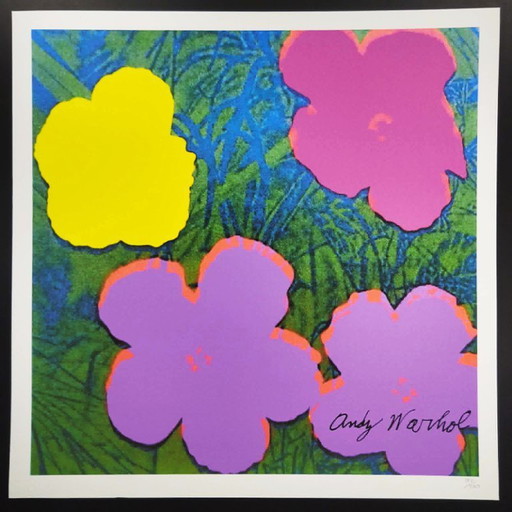 Lithographie en édition limitée « Fleurs » d'Andy Warhol par CMOA - 50 x 50 cm