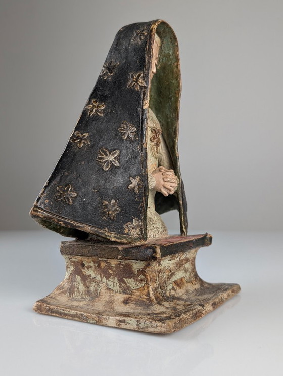 Image 1 of Polychrome Terracotta Mater Dolorosa Sculpture, 18th Century
