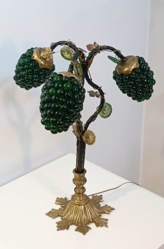 Image 1 of Skulpturale Lampe, Weintraube, Muranoglas, 1960er Jahre