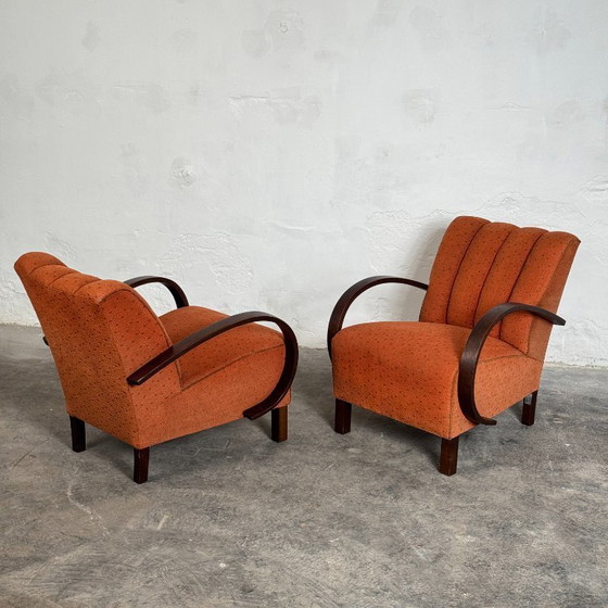 Image 1 of Coppia di poltrone Halabala H-410, anni '30 – Art Déco cecoslovacco