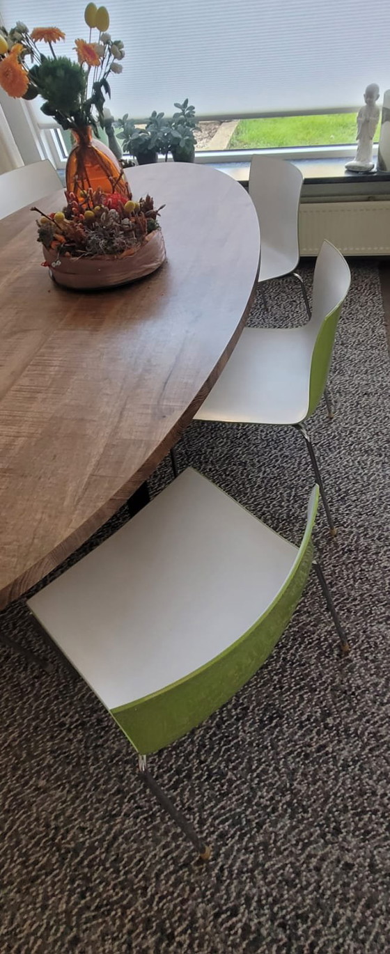 Image 1 of 6x Arper Catifa 46 designer chairs | Green/White | Stackable & modern