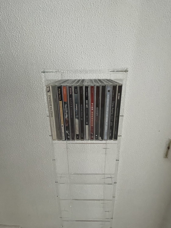 Image 1 of Vintage Plexiglas CD-Rek / Toren – Jaren 80 Design (David Lange Stijl)
