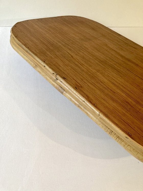 Image 1 of Vassoio da portata vintage in bambù e rattan