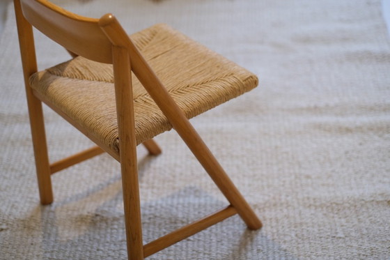 Image 1 of 8x Hout en koord stoelen