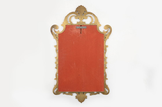 Image 1 of Espejo de pared biselado de cobre macizo, estilo Luis XV francés del siglo XX