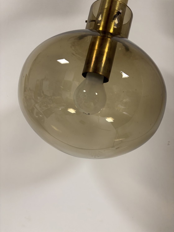 Image 1 of Suspension vintage originale conçue par Hans-Agne Jakobsson, fonctionnant au gaz de combustion et en laiton.