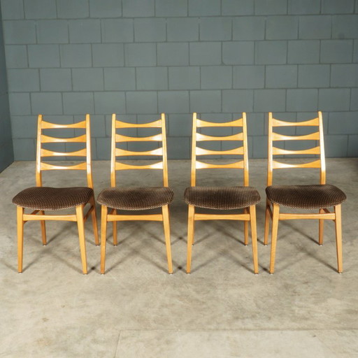 Vintage Eetkamerstoelen – Bähre Mignon Möbel – Jaren 60 – Textile