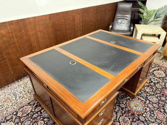 Grande Scrivania Chesterfield Inglese Classica Partner Desk – Scrivanie, Leather, Metal (photo 16 of 20)