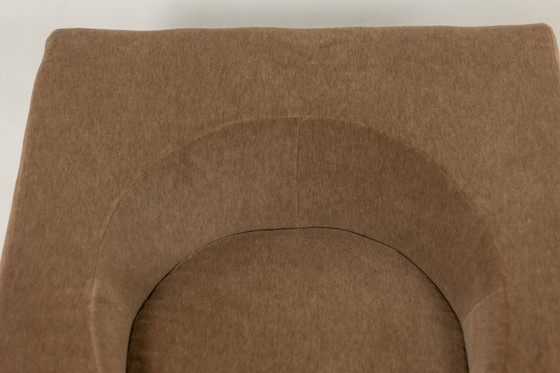 Image 1 of Pair of cubic armchairs in beige mohair fabric. Contemporary style.