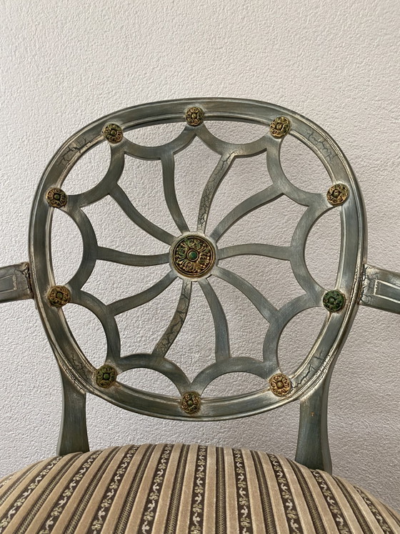 Due poltrone classiche inglesi stile Hepplewhite – Textile, Wood (photo 2 of 5)