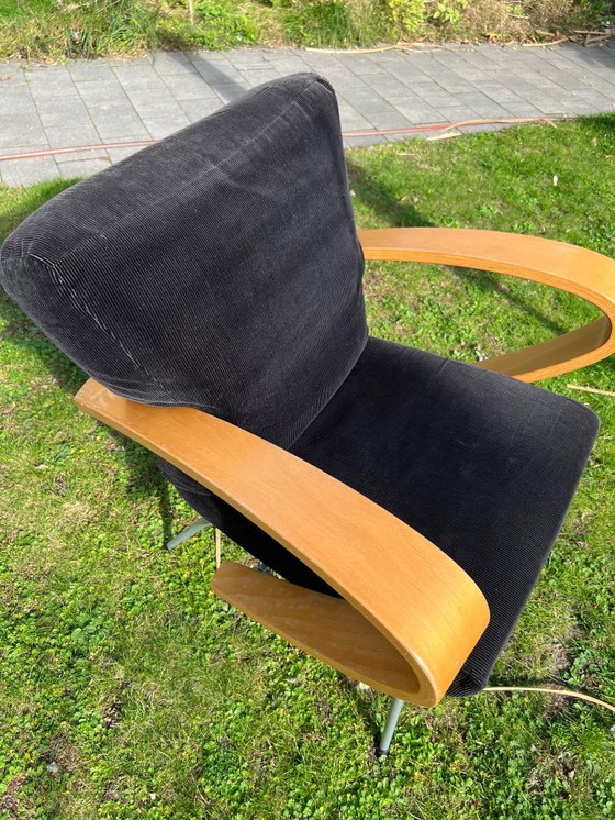 Image 1 of Harvink fauteuil zwarte ribstof