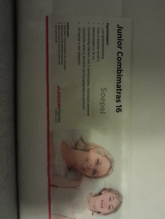 Image 1 of Lit simple, tissu gris clair, 90 x 200 cm