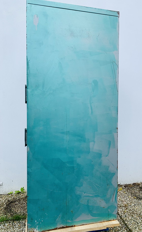 Image 1 of Vintage Staalmeubel kast – Ziekenfonds girokaarten, industrieel erfgoed