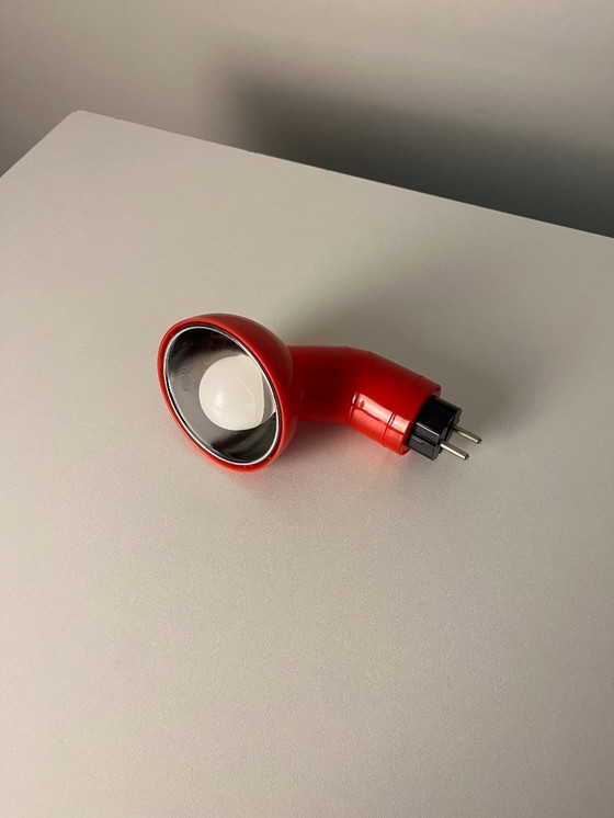 Image 1 of Zeldzame volledig rode vintage stekkerlamp uit 1980