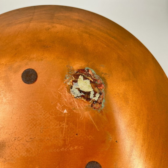 Edwards Star firmado para Gump’s San Francisco – Plato de Cobre Esmaltado Mid-Century – Objetos decorativos (photo 13 of 13)