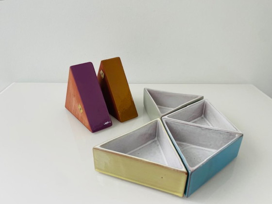 Image 1 of Set di 6 ciotole piramidali fatte a mano – Maredsous