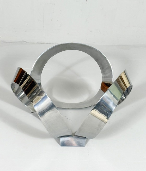 Image 1 of Space Age Table basse/table basse de Knut Hesterberg pour Ronald Schmitt, Diamond Aluminium, années 1970, Allemagne