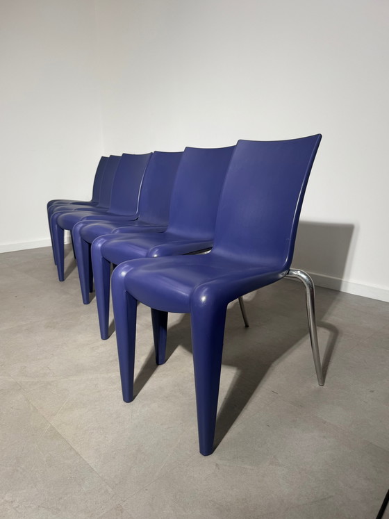 Juego de 6 sillas de comedor Luis XX de Philippe Starck para Vitra – Azul / Malva (photo 6 of 7)