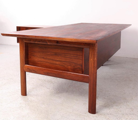 Scrivania Direzionale Vintage con Credenza, Arne Vodder per Sibast, Anni '60, Scrivanie, Legno, Marrone (foto 13 di 15)