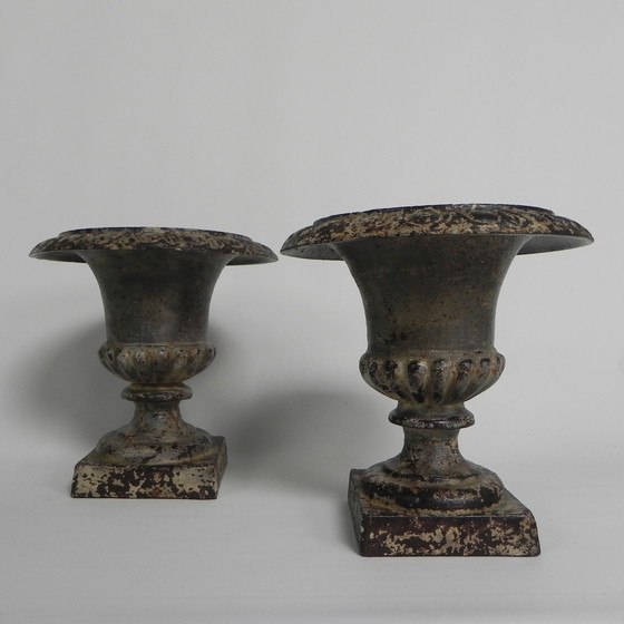 Image 1 of Lote de 2 jarrones de jardín Medicis de hierro fundido