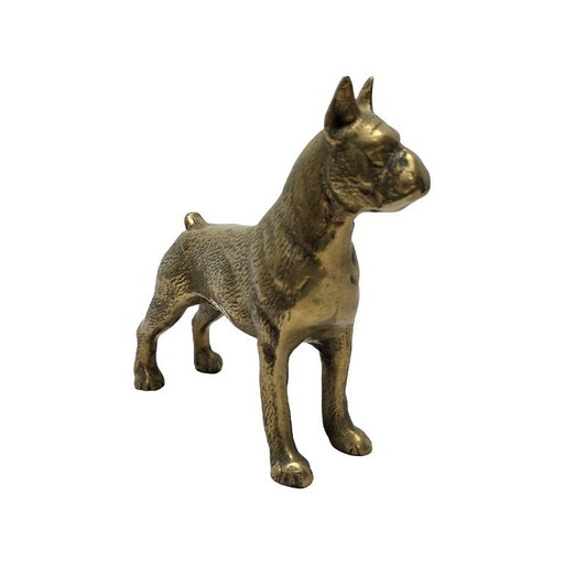 Perro bóxer de latón vintage de los años 60/70.