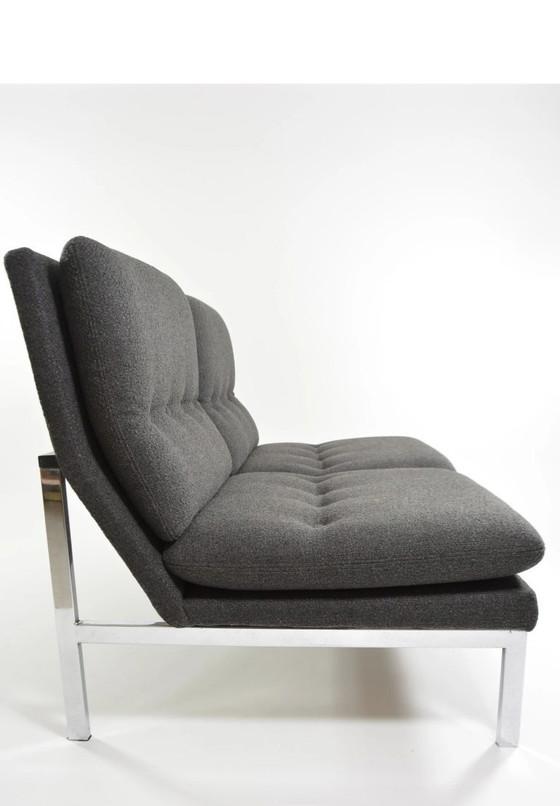 Image 1 of Anthracite grey bench seat from the 1970s