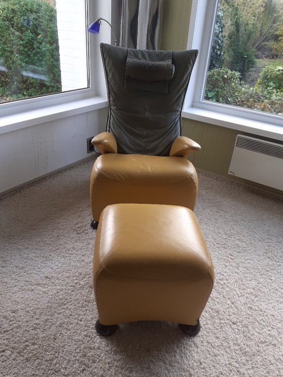 Image 1 of vintage zetel van Jori met voetbank