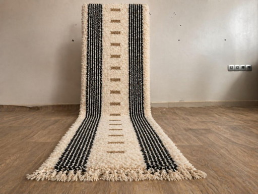 Alfombra de pasillo hecha a mano de 300 cm x 100 cm.