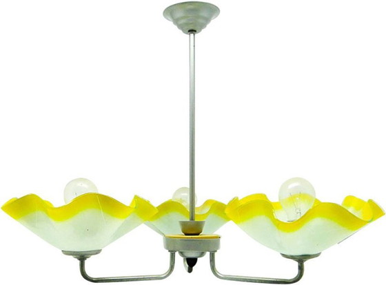Mid-Century Chandelier From Polam, Poland, 1960s – Glass, Metal (photo 13 of 16)