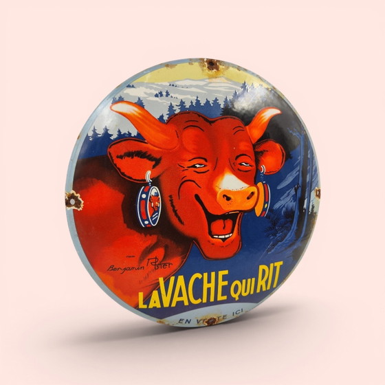 Image 1 of La Vache Qui Rit / Publicité plaque émaillée / Strasbourg
